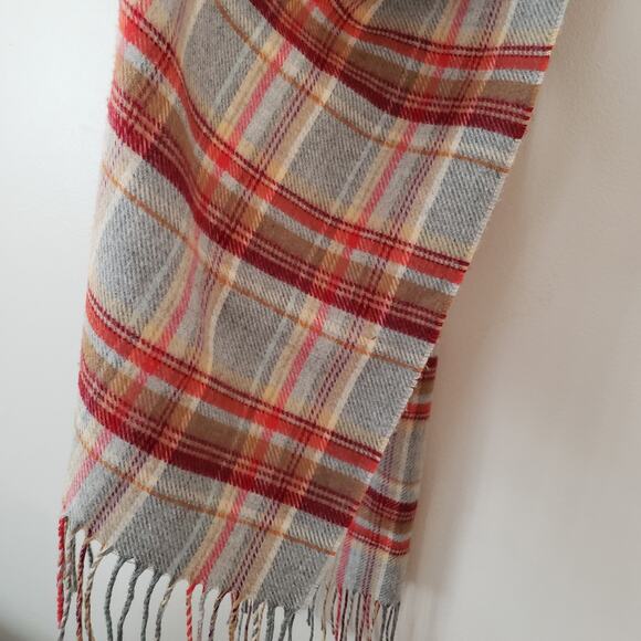 Plaid Cashmink Scarf with Tassels Made in Germany - Picture 2 of 4